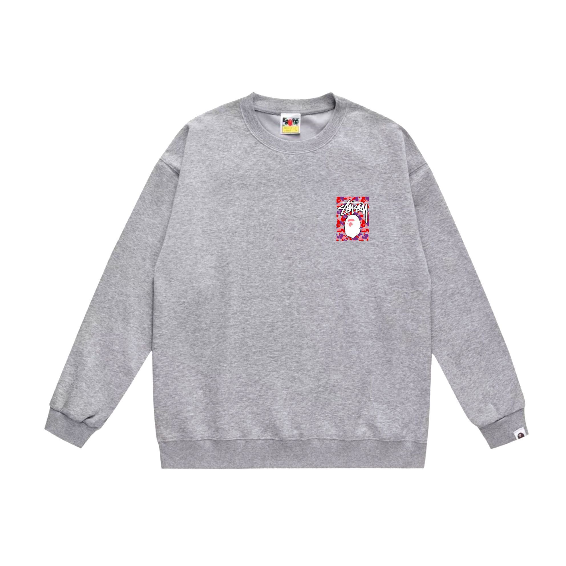 Stüssy x BAPE Ape Head grey sweatshirt Stüssy x BAPE Ape Head grey sweatshirt