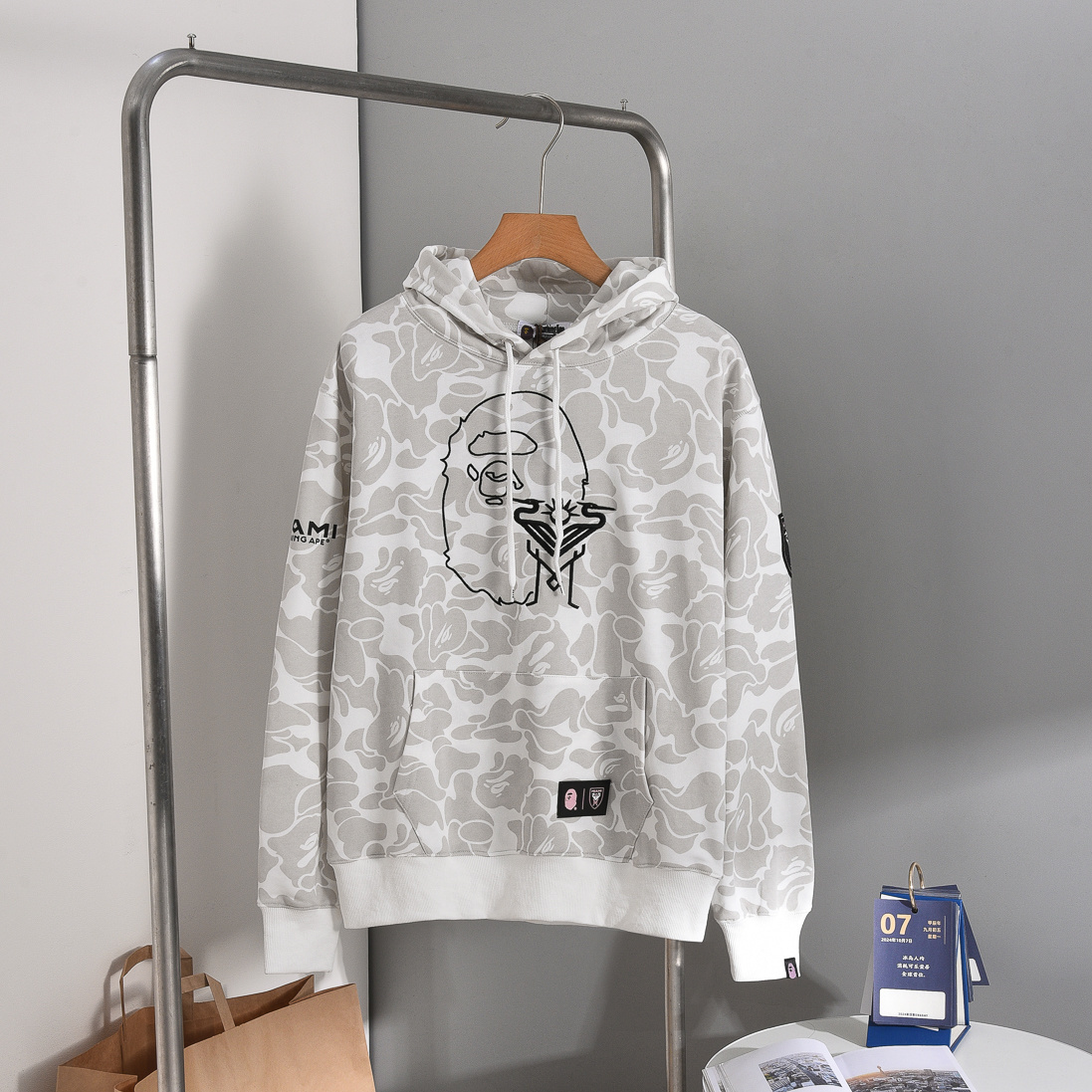 BAPE x Inter Miami CF Camo grey HoodieBAPE x Inter Miami CF Camo grey Hoodie BAPE x Inter Miami CF Camo grey Hoodie
