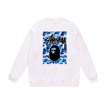 BAPE x Stussy Ape Head white long-sleeve
