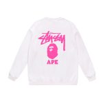 Stüssy x A BATHING APE® white sweatshirt