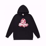 A BATHING APE Black Hoodie red camouflage Ape Head
