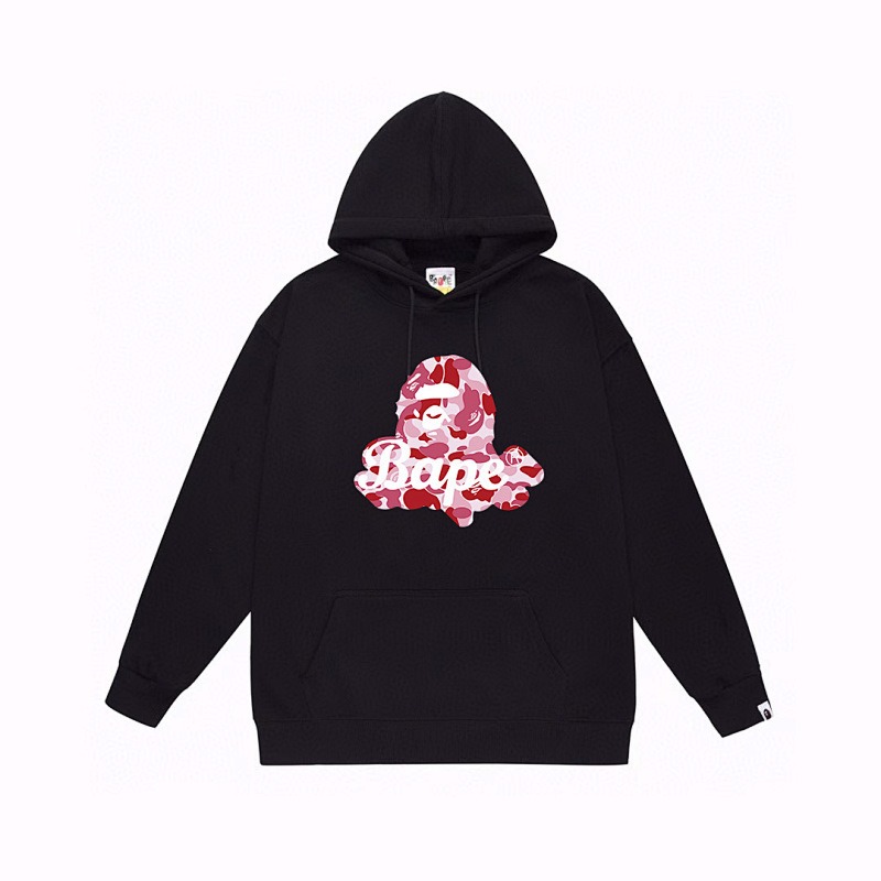 A BATHING APE Black Hoodie red camouflage Ape Head A BATHING APE Black Hoodie red camouflage Ape Head