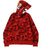 BAPE Color Camo Shark Full Zip red Hoodie