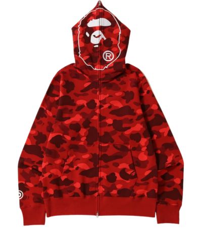 BAPE Color Camo Shark Full Zip red Hoodie BAPE Color Camo Shark Full Zip red Hoodie
