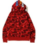 BAPE Color Camo Shark Full Zip red Hoodie