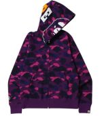 BAPE Color Camo Shark Full Zip purple Hoodie