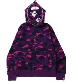 BAPE Color Camo Shark Full Zip purple Hoodie