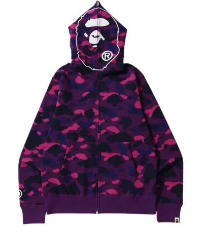BAPE Color Camo Shark Full Zip purple Hoodie BAPE Color Camo Shark Full Zip purple Hoodie