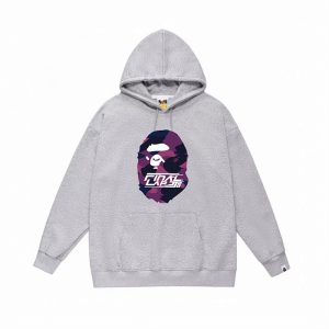 BAPE Marbling Camo Pullover Hoodie Grey