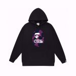 BAPE Multicolor Camo College Hoodie Purple