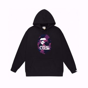 BAPE Multicolor Camo College Hoodie Purple