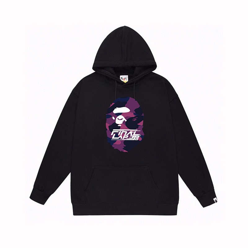 BAPE Multicolor Camo College Hoodie Purple BAPE Multicolor Camo College Hoodie Purple