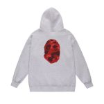 BAPE Pullover Hoodie Red camo Ape Head Graphic