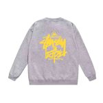 BAPE x Stussy yellow logo grey sweatshirt
