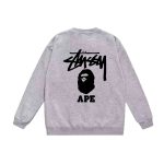 Stussy x Bathing Ape heather grey sweatshirt