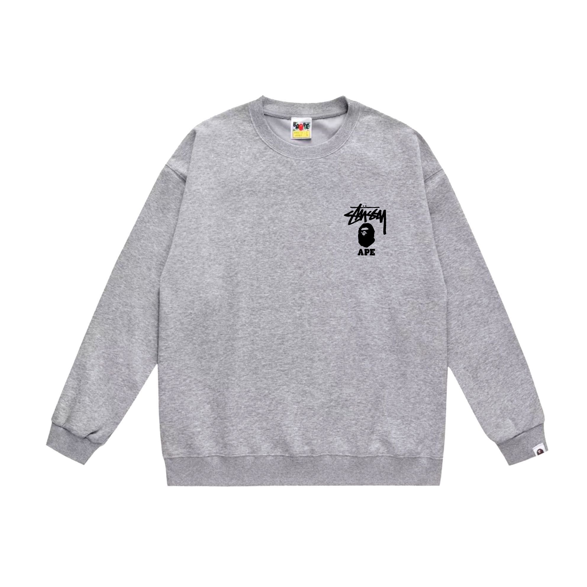 Stussy x Bathing Ape heather grey sweatshirt Stussy x Bathing Ape heather grey sweatshirt