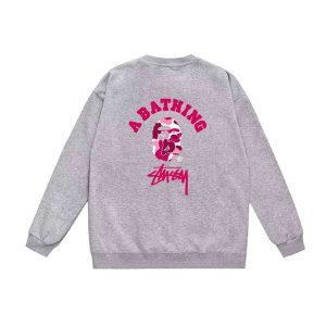 STÜSSY x A BATHING APE® grey sweatshirt