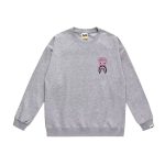 BAPE x Stüssy grey with pink logo sweatshirt