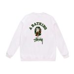 Bathing Ape (BAPE) green logo white long-sleeve
