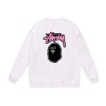 BAPE x Stussy white long sleeve t-shirt