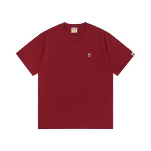 BAPE burgundy One Point Tee