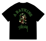 Bathing Ape x Stüssy green logo black shirt