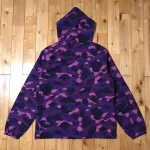 Purple BAPE Color Camo Shark jacket