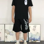 A Bathing Ape Ape Head Chest Logo Black T Shirt