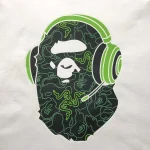 A Bathing Ape Ape Head Green Headphones Whit T Shirt