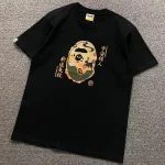 A Bathing Ape Ape Head Japanese Print Black T Shirt