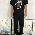 A Bathing Ape Ape Head Kuromi Arch Black T Shirt