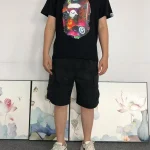 A Bathing Ape Ape Head Neon City Black T Shirt