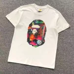 A Bathing Ape Ape Head Neon City White T Shirt