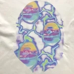 A Bathing Ape Ape Head Pastel Print White T Shirt